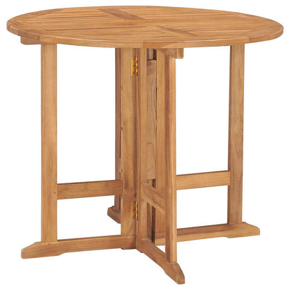Set da Pranzo da Giardino 5 pz Pieghevole in Massello di Teak | homemem39