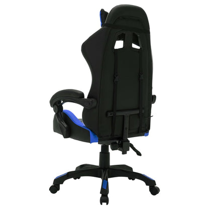 Sedia da Gaming con Luci a LED RGB Blu e Nera in Similpelle | homemem39