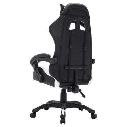 Sedia da Gaming con Luci a LED RGB Bianca e Nera in Similpelle | homemem39