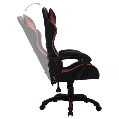 Sedia da Gaming con Luci a LED RGB Rosso Vino e Nera Similpelle - homemem39