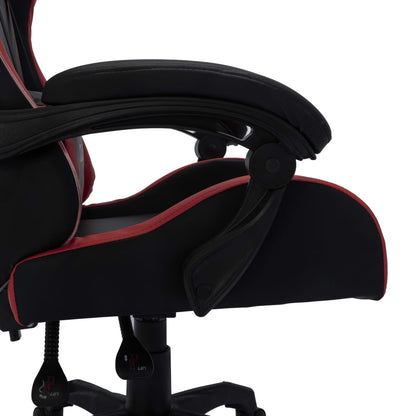 Sedia da Gaming con Luci a LED RGB Rosso Vino e Nera Similpelle - homemem39