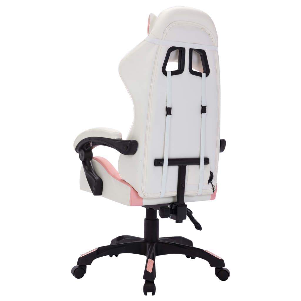 Sedia da Gaming con Luci a LED RGB Rosa e Nera in Similpelle | homemem39