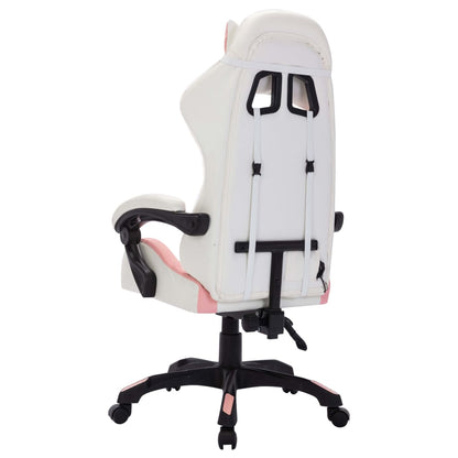 Sedia da Gaming con Luci a LED RGB Rosa e Nera in Similpelle | homemem39