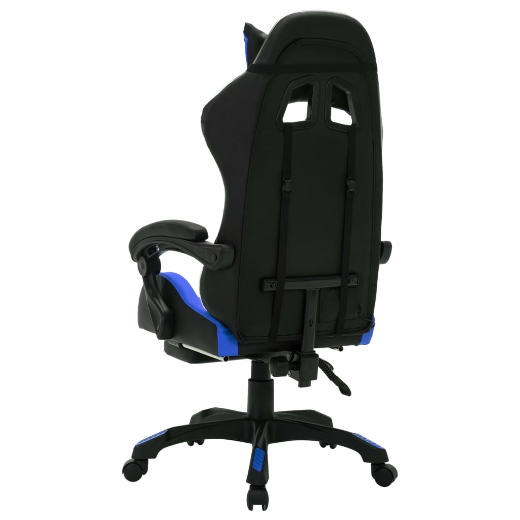 Sedia da Gaming con Luci a LED RGB Blu e Nera in Similpelle | homemem39
