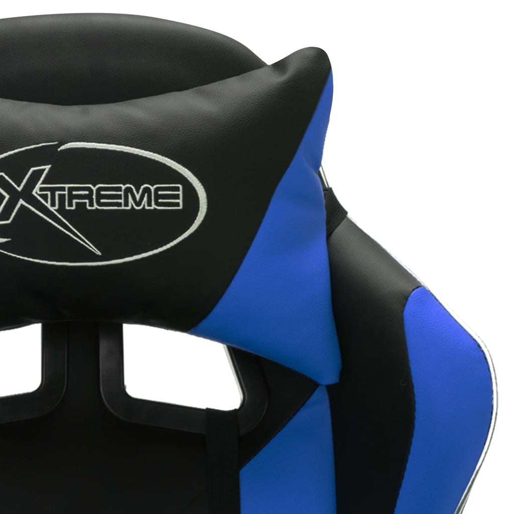 Sedia da Gaming con Luci a LED RGB Blu e Nera in Similpelle | homemem39