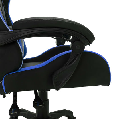 Sedia da Gaming con Luci a LED RGB Blu e Nera in Similpelle | homemem39