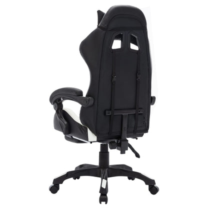 Sedia da Gaming con Luci a LED RGB Bianca e Nera in Similpelle - homemem39