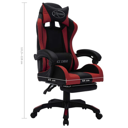 Sedia da Gaming con Luci a LED RGB Rosso Vino e Nera Similpelle - homemem39