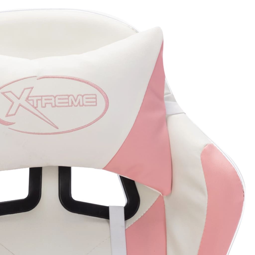 Sedia da Gaming con Luci a LED RGB Rosa e Bianca in Similpelle | homemem39