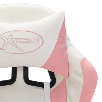 Sedia da Gaming con Luci a LED RGB Rosa e Bianca in Similpelle | homemem39