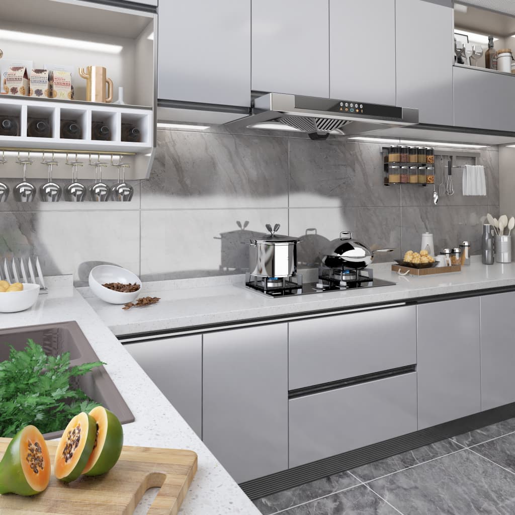 Pellicola Autoadesiva per Mobili Argento Lucido 500x90 cm PVC - homemem39