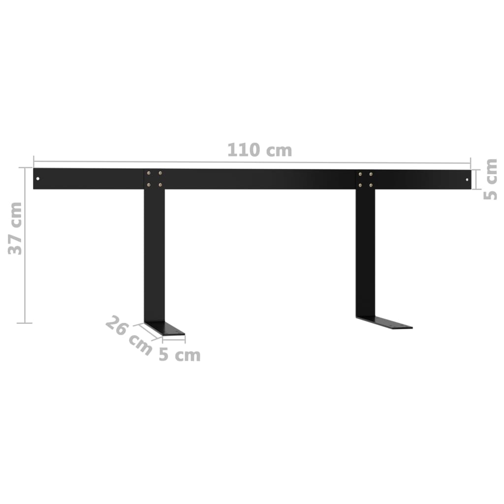 Schienale per Divano a Pallet Nero 110 cm in Ferro - homemem39