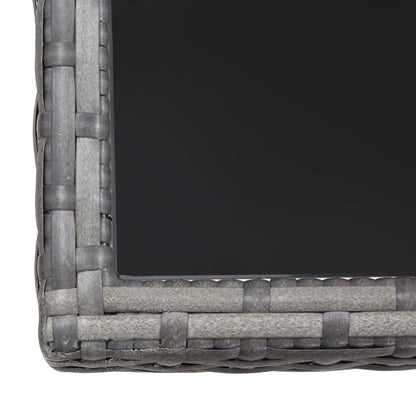 Set da Pranzo per Giardino 3 pz in Polyrattan Antracite Grigio - homemem39