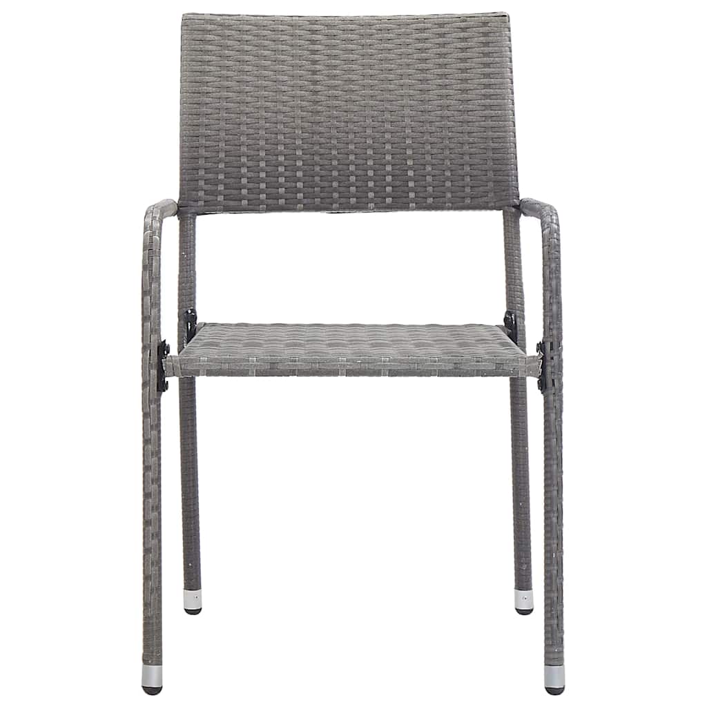 Set da Pranzo Giardino 3 pz Polyrattan e Massello Acacia Grigio | homemem39