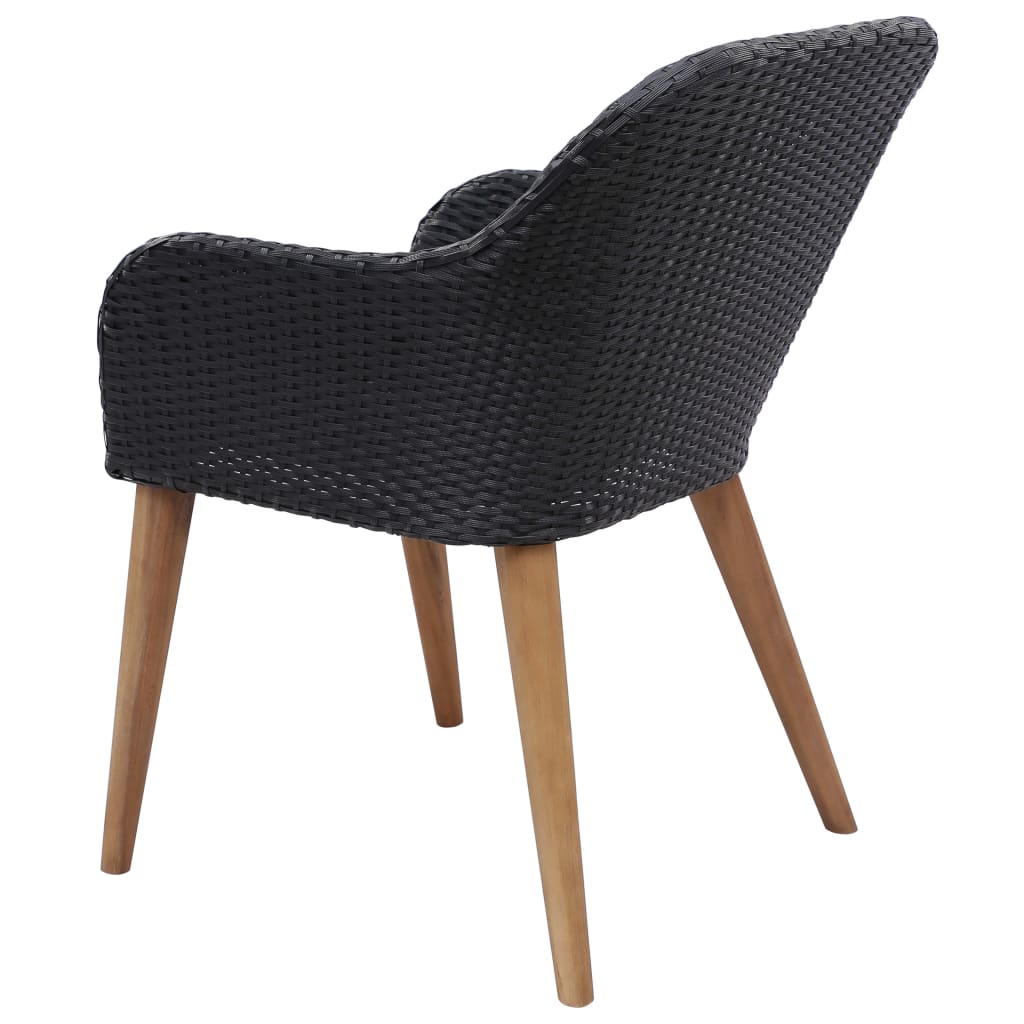 Set da Pranzo da Giardino 9 pz in Polyrattan Nero - homemem39