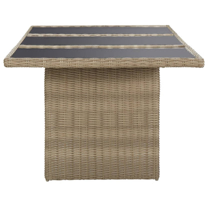 Set da Pranzo da Giardino 9 pz in Polyrattan Marrone - homemem39