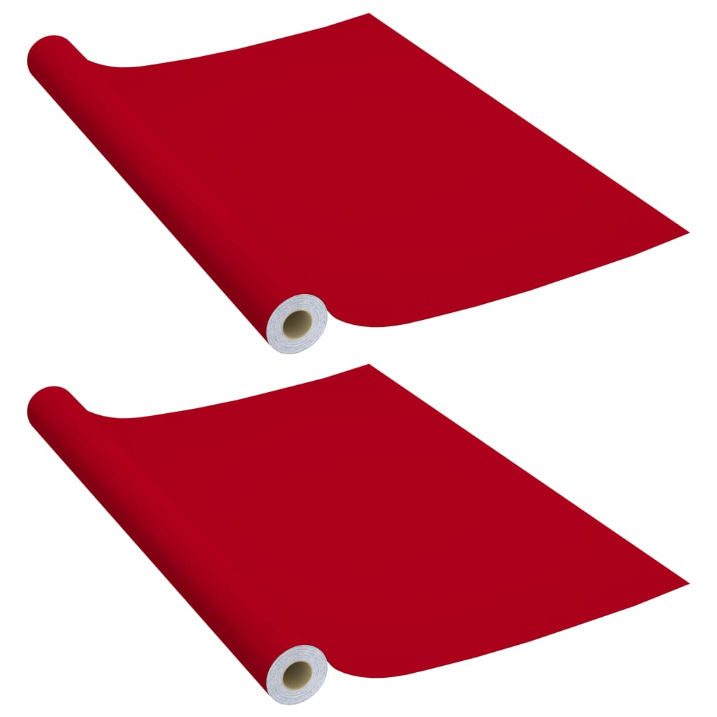 Pellicole Autoadesive per Mobili 2 pz Rosse 500x90 cm PVC - homemem39