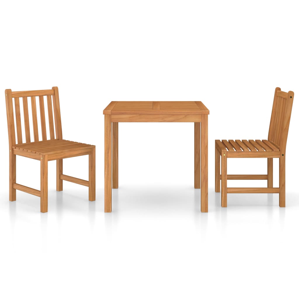 Set da pranzo da giardino 3 pz 80x80 cm in legno massello di teak | homemem39
