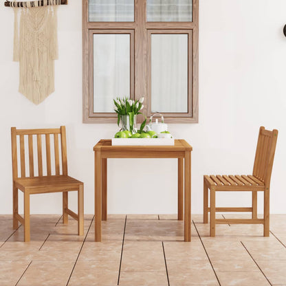 Set da pranzo da giardino 3 pz 80x80 cm in legno massello di teak