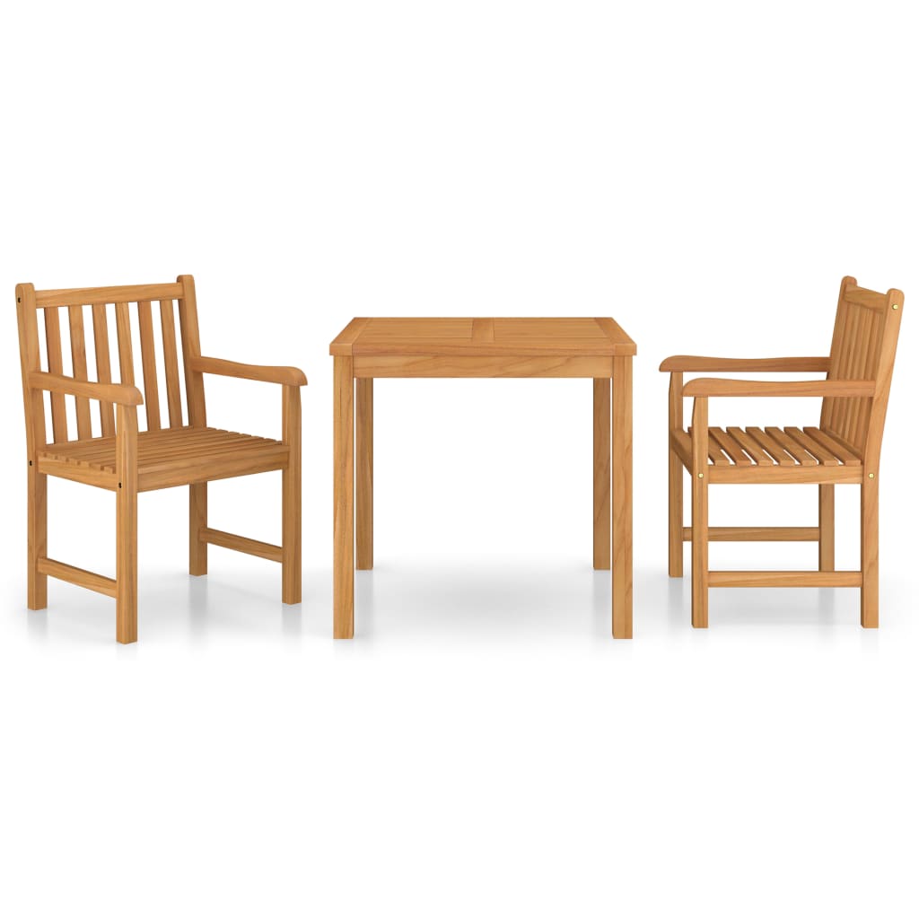 Set da pranzo da giardino 3 pz 80x80 cm in legno massello di teak | homemem39