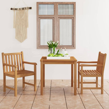 Set da pranzo da giardino 3 pz 80x80 cm in legno massello di teak