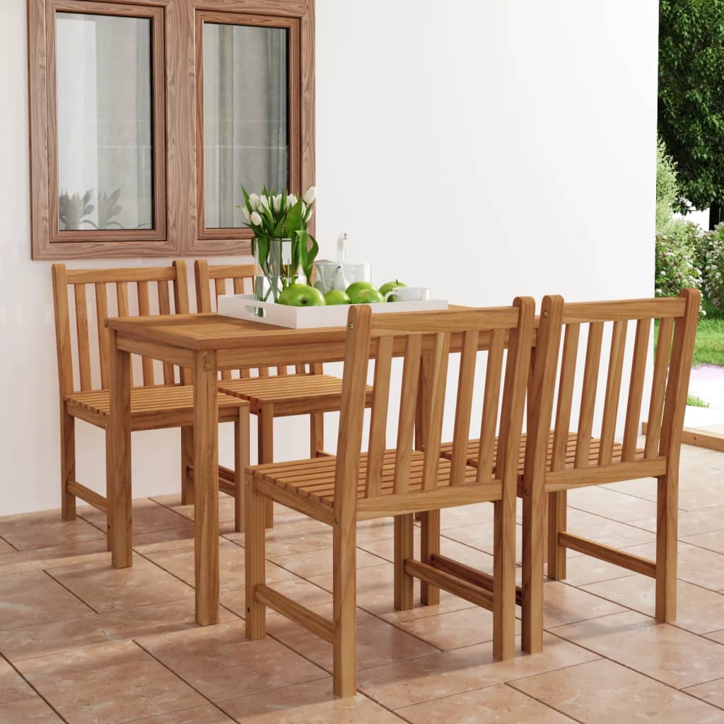Set da pranzo da giardino 5 pz 120x70 cm in legno massello di teak - homemem39