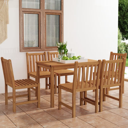 Set da pranzo da giardino 7 pz 120x70 cm in legno massello di teak - homemem39
