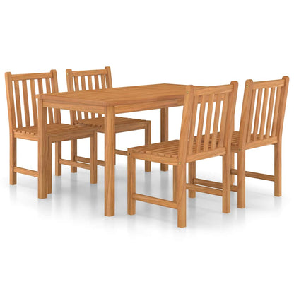 Set da pranzo da giardino 5 pz 140x80 cm Legno Massello di Teak