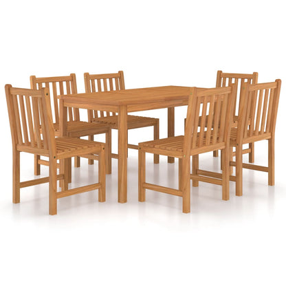 Set da pranzo da giardino 7 pz 140x80 cm in legno massello di teak | homemem39