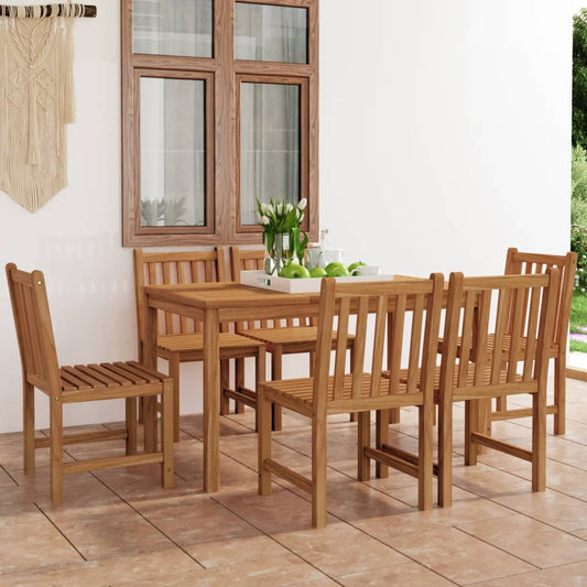 Set da pranzo da giardino 7 pz 140x80 cm in legno massello di teak