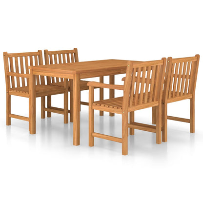 Set da pranzo da giardino 5 pz 140x80 cm in legno massello di teak | homemem39