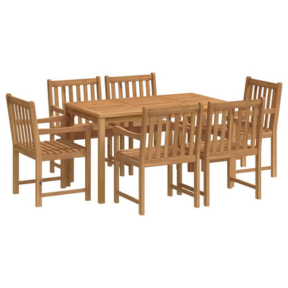 Set da pranzo da giardino 7 pz 140x80 cm in legno massello di teak | homemem39