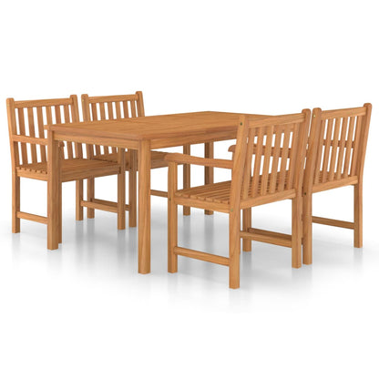 Set da pranzo da giardino 5 pz 150x90 cm in legno massello di teak | homemem39