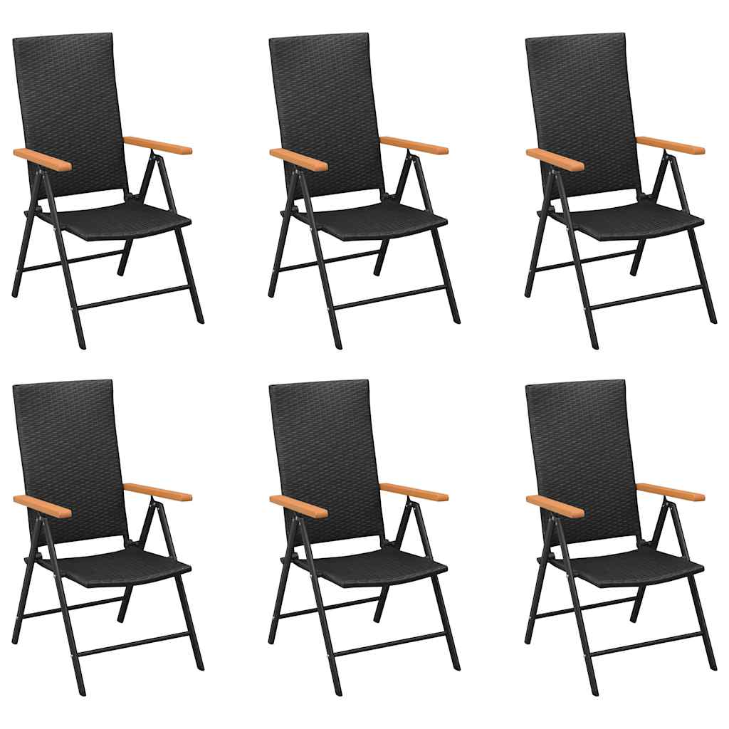 Set da Pranzo da Giardino 7 pz Nero e Marrone | homemem39