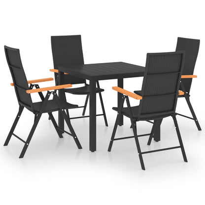 Set da Pranzo da Giardino 5 pz Nero e Marrone | homemem39