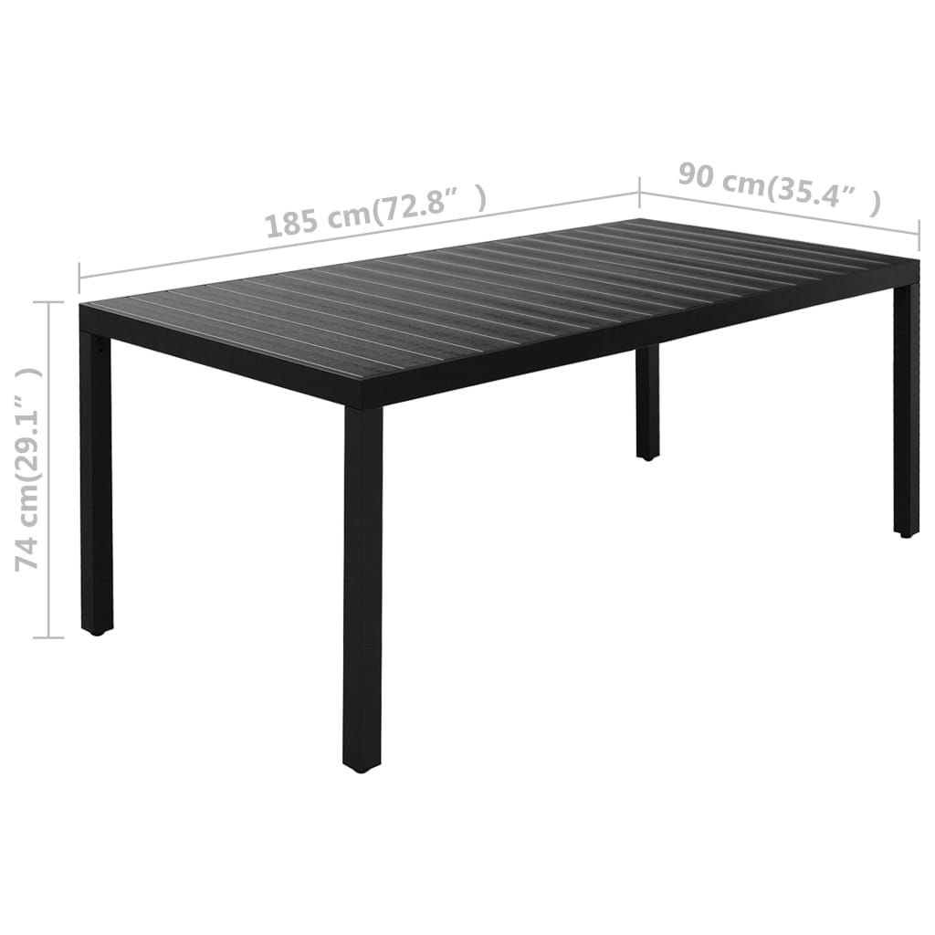 Set da Pranzo da Giardino 7 pz Nero e Marrone - homemem39
