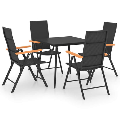 Set da Pranzo da Giardino 5 pz Nero e Marrone | homemem39