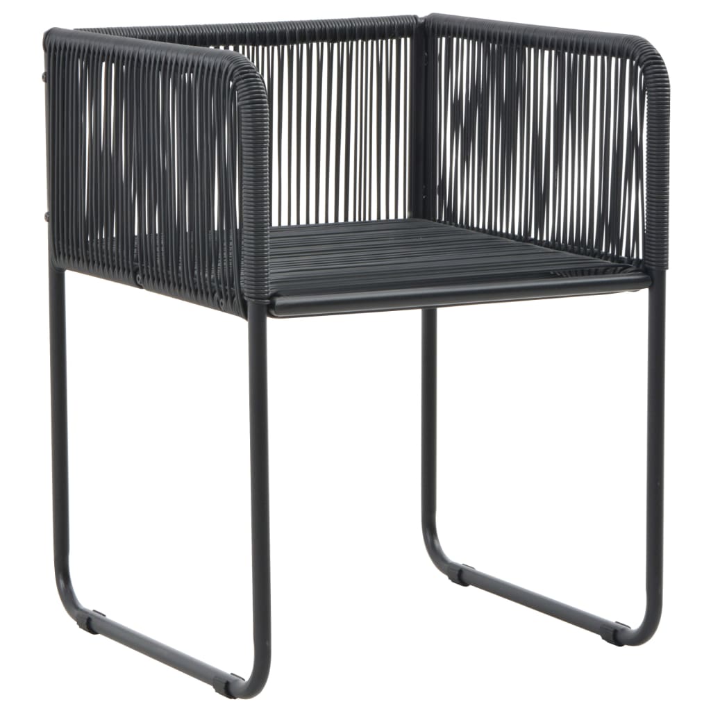Set da Pranzo da Giardino 3 pz in Rattan PVC Nero | homemem39
