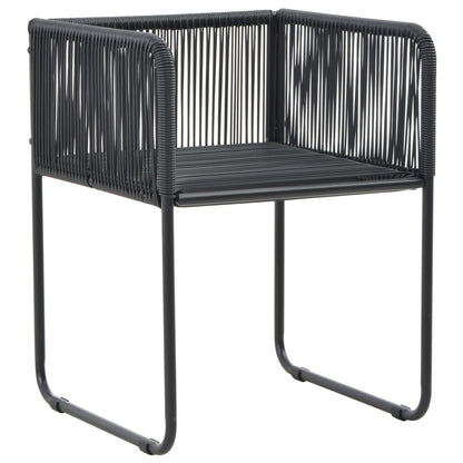 Set da Pranzo da Giardino 3 pz in Rattan PVC Nero | homemem39