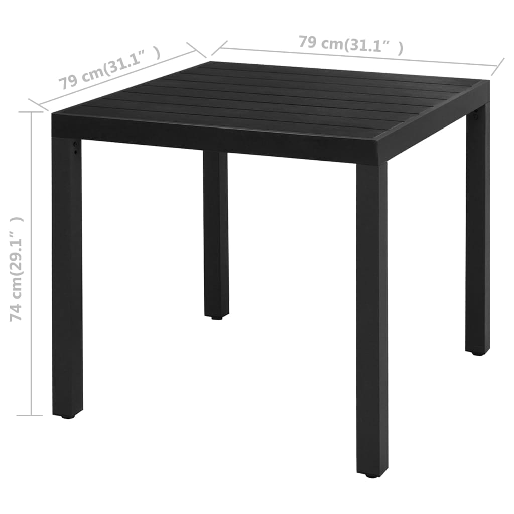 Set da Pranzo da Giardino 5 pz in Rattan PVC Nero - homemem39