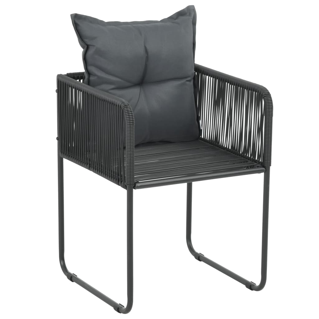 Set da Pranzo da Giardino 7 pz in Rattan PVC Nero - homemem39