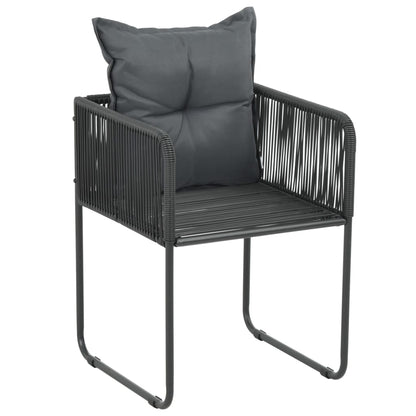 Set da Pranzo da Giardino 7 pz in Rattan PVC Nero - homemem39