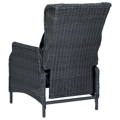 Set da Pranzo da Giardino 9pz e Cuscini Polyrattan Grigio Scuro | homemem39
