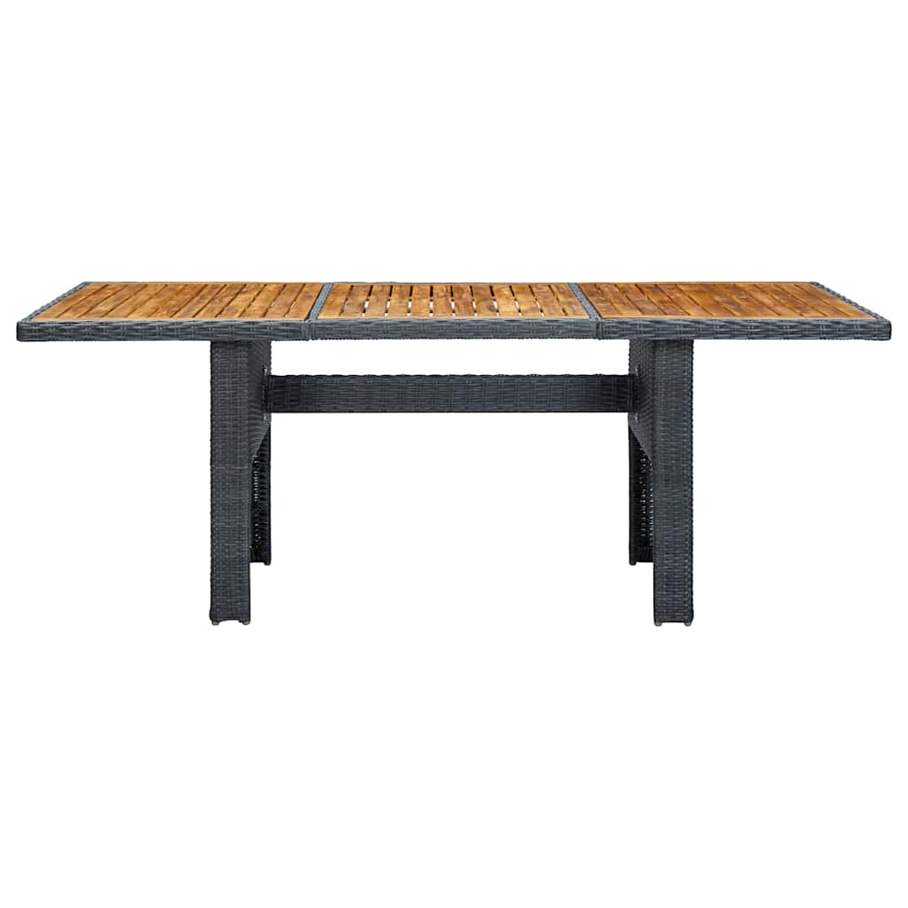 Set da Pranzo Giardino 9 pz con Cuscini Polyrattan Grigio Scuro