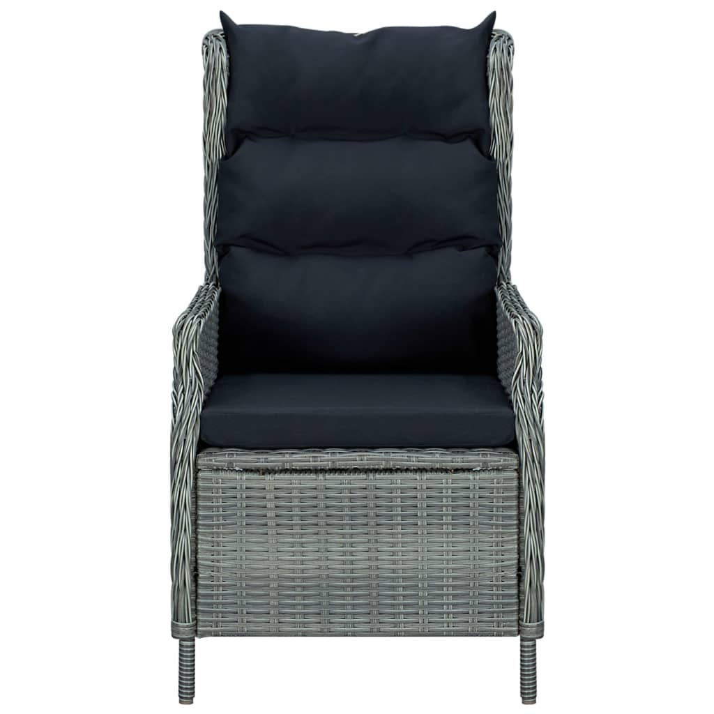 Set Pranzo da Giardino 9pz con Cuscini Polyrattan Grigio Chiaro | homemem39