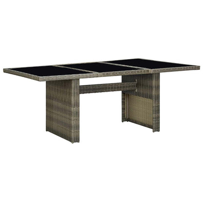 Set da Pranzo da Giardino 7 pz con Cuscini Polyrattan Marrone