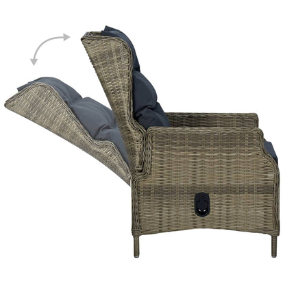 Set da Pranzo da Giardino 7 pz con Cuscini in Polyrattan Marrone | homemem39