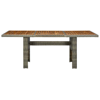 Set da Pranzo da Giardino 9 pz con Cuscini Polyrattan Marrone