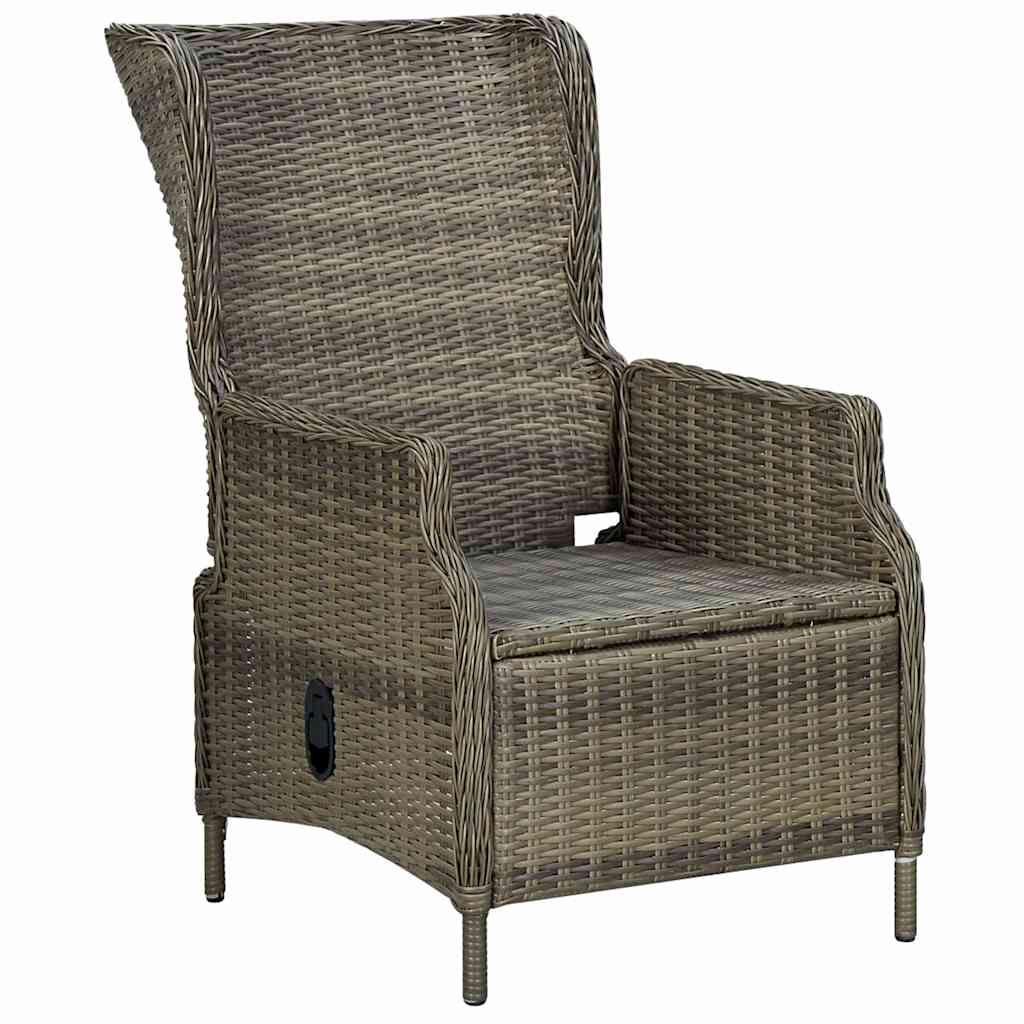 Set da Pranzo da Giardino 9 pz con Cuscini Polyrattan Marrone