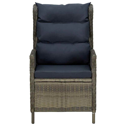 Set da Pranzo da Giardino 9 pz con Cuscini Polyrattan Marrone